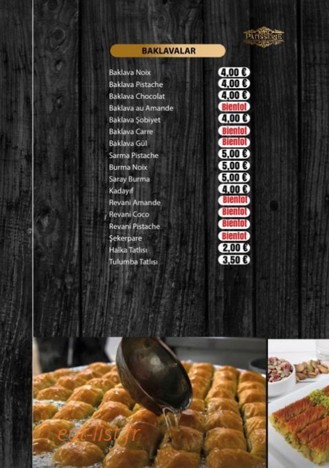 Royal Patisserie — carte page 3
