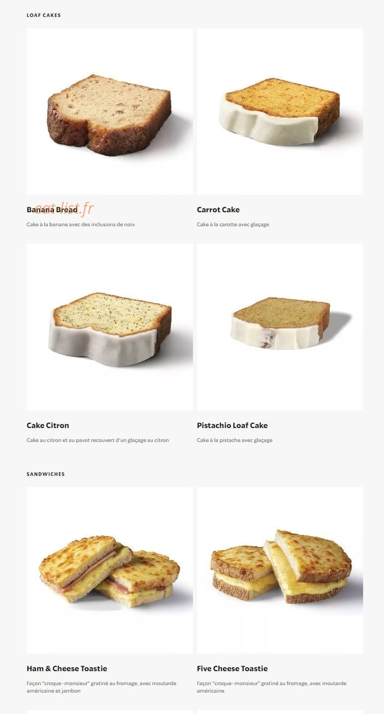 Starbucks Coffee — carte page 18