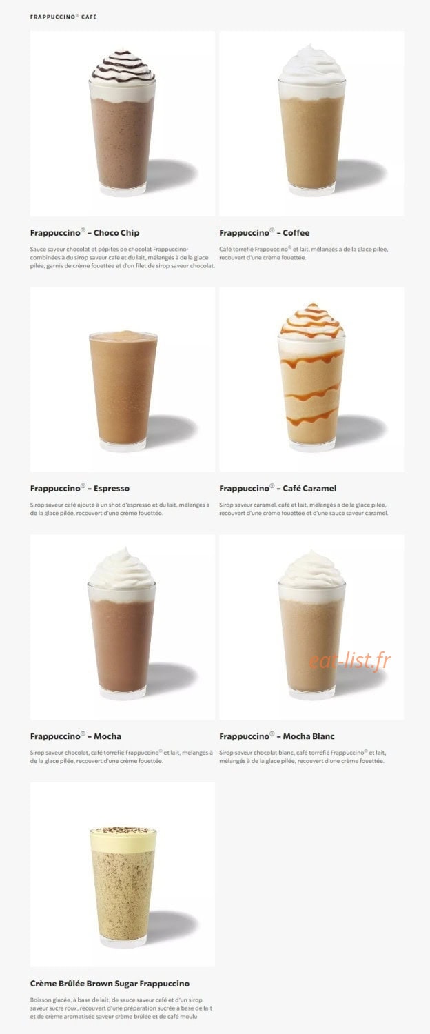 Starbucks Coffee — carte page 7