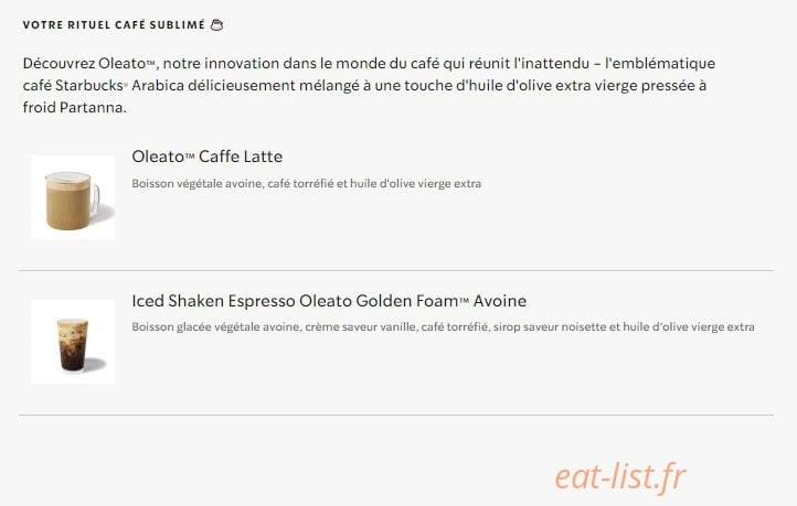 Starbucks Coffee — carte page 24