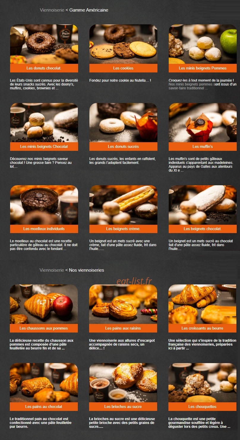 Le Pain du Jour — carte page 1