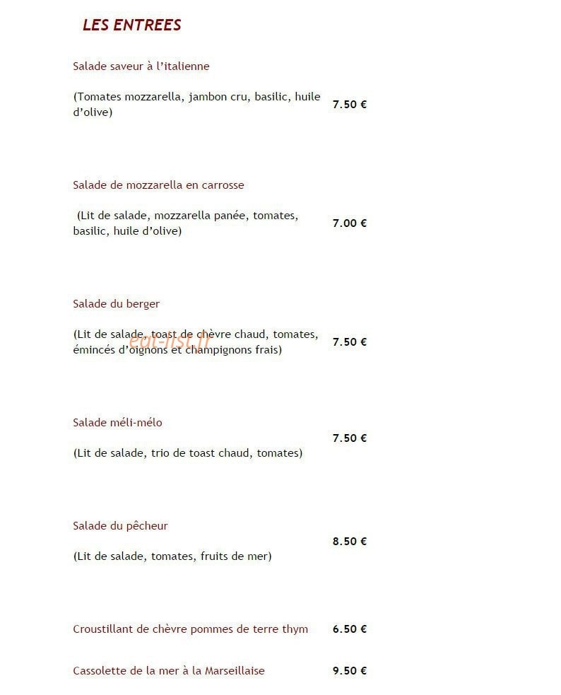 Le Taz's — carte page 1