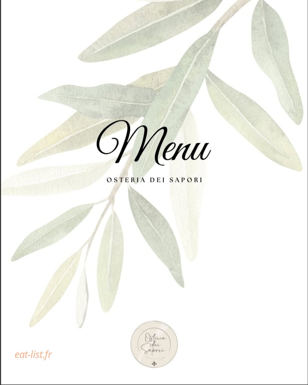 Osteria dei Sapori — carte page 1