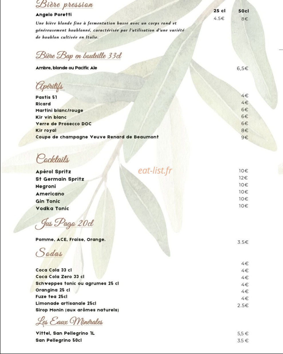 Osteria dei Sapori — carte page 5