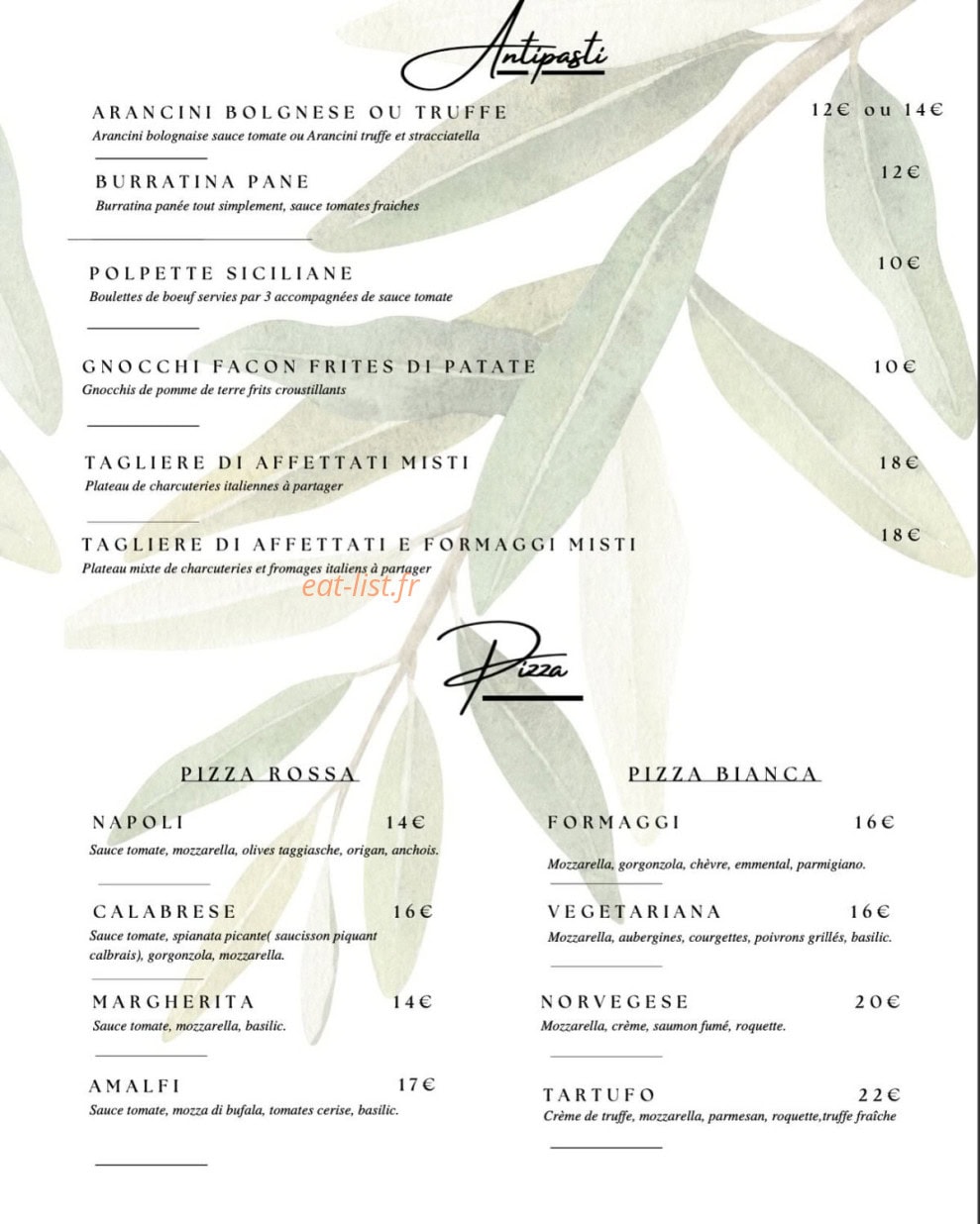 Osteria dei Sapori — carte page 2