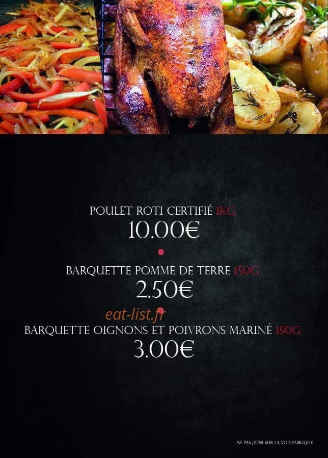 Carte et menu de Rôtisserie Agius à Fuveau — Les plats
