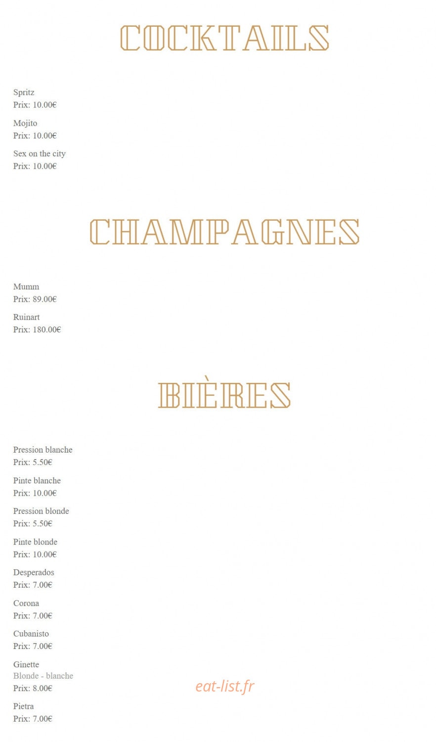 Chez Ginette — carte page 3