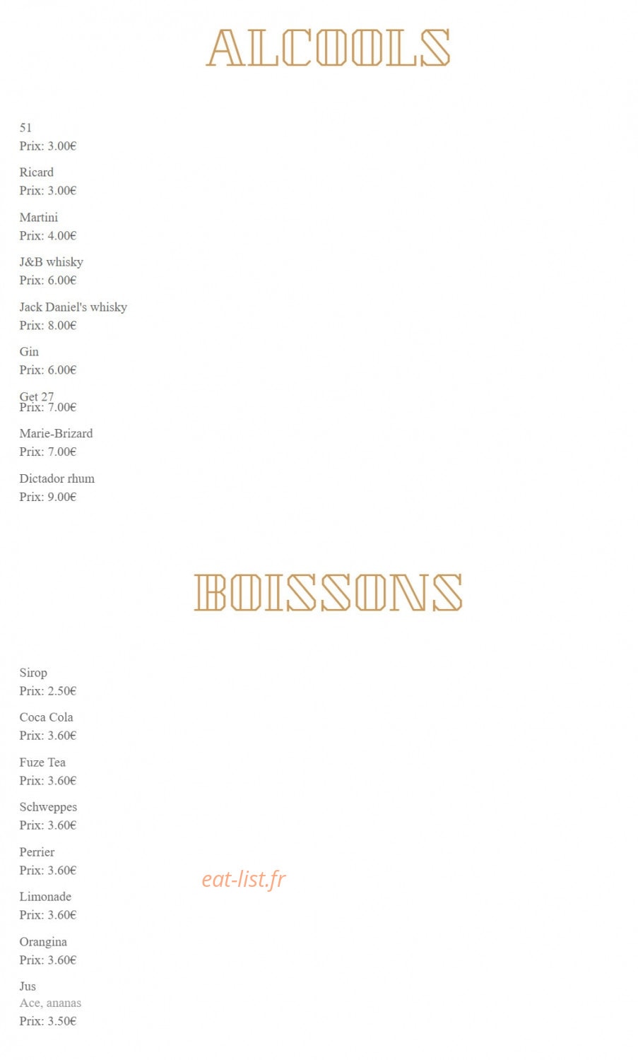 Chez Ginette — carte page 4