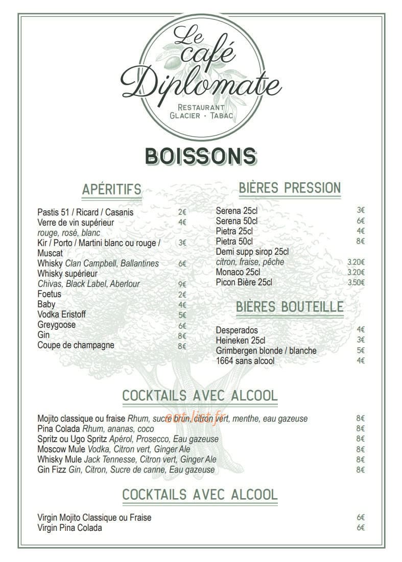 Le Café Diplomate — carte page 3