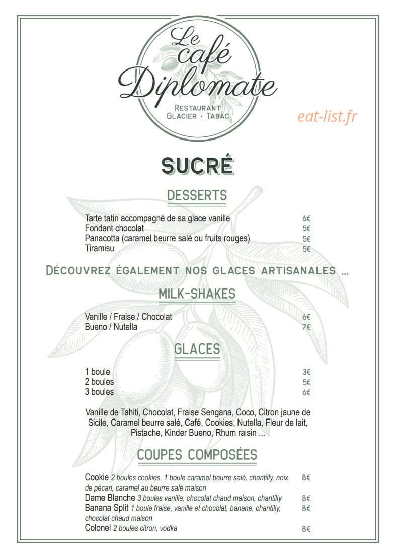Le Café Diplomate — carte page 2