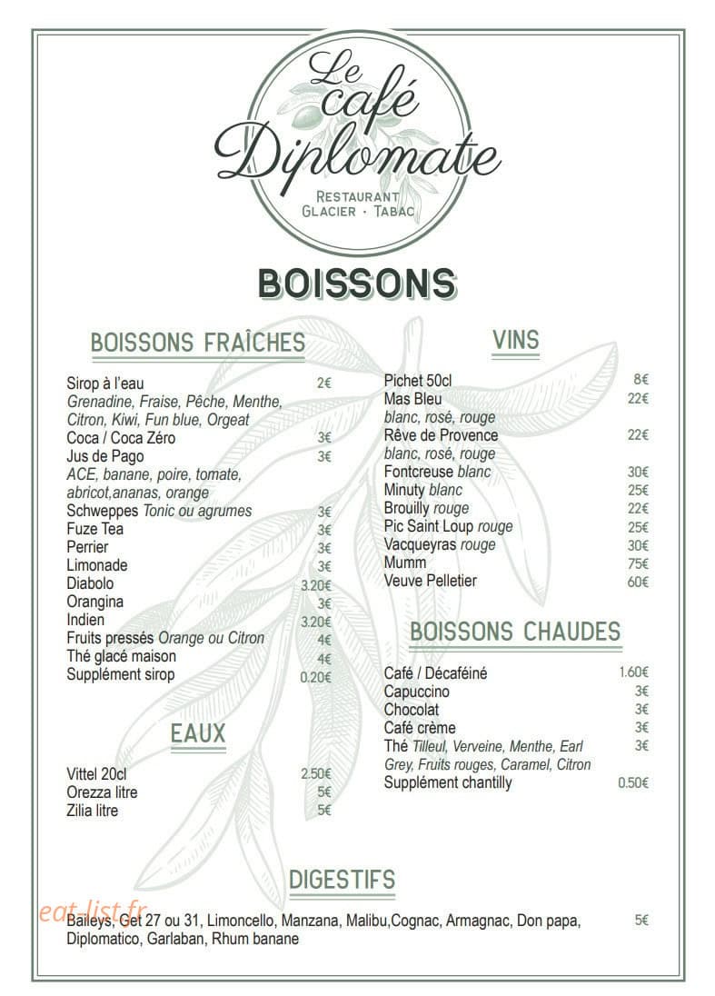 Le Café Diplomate — carte page 4