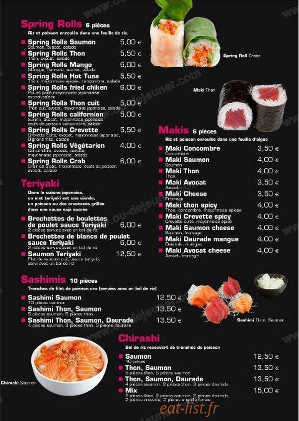 Tokio Sushi — carte page 3