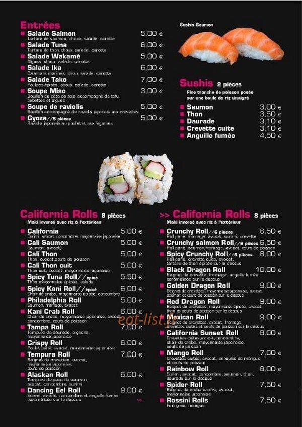 Tokio Sushi — carte page 2
