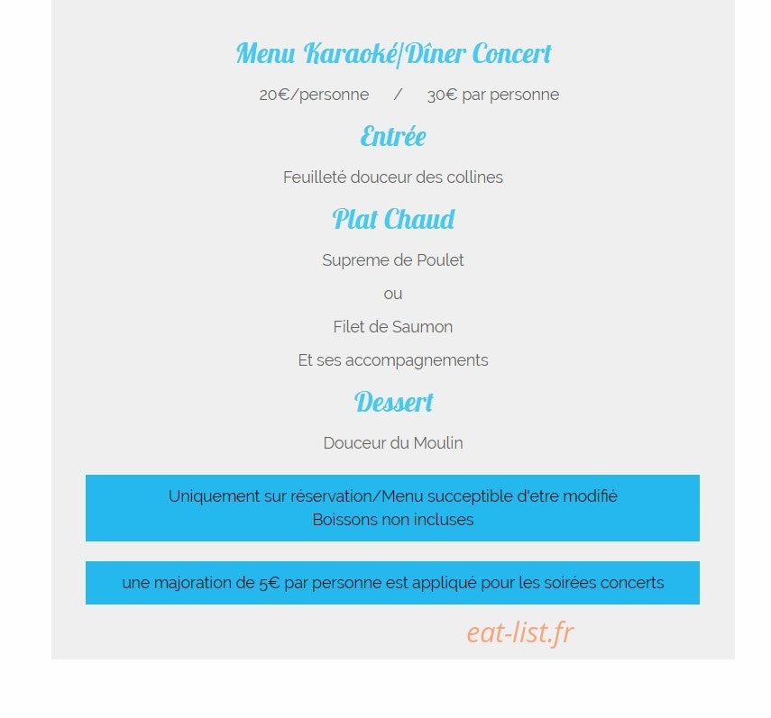 Le Moulin Bleu — carte page 2