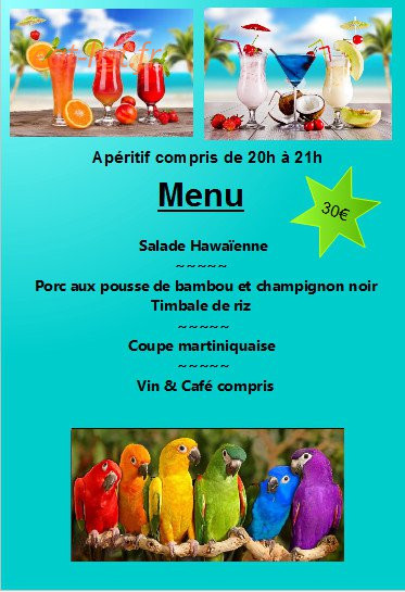Le Bistrot d' Isa — carte page 1