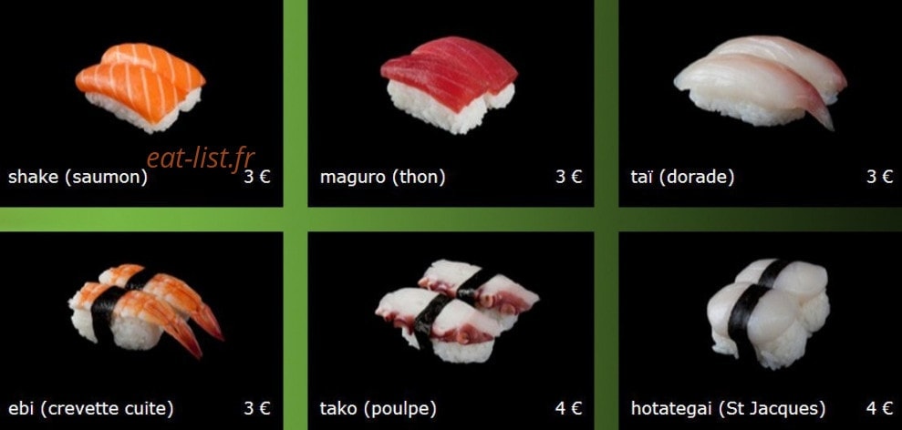 Carte et menu de Kana Sushi à Saint Cannat — Les sushis