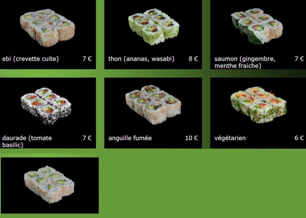 Carte et menu de Kana Sushi à Saint Cannat — Les makis californiens