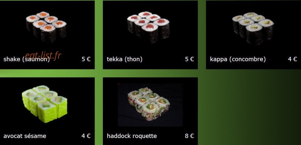 Carte et menu de Kana Sushi à Saint Cannat — Les makis