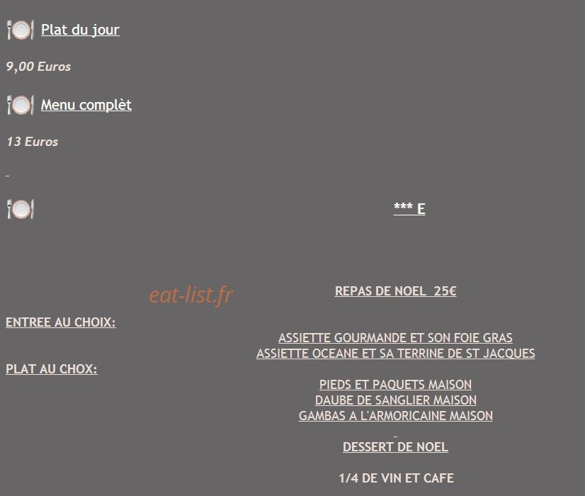 Le Cédrat Café — carte page 1