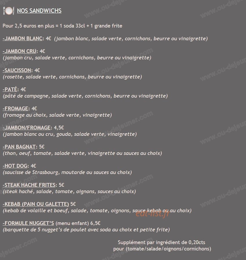 Le Cédrat Café — carte page 6