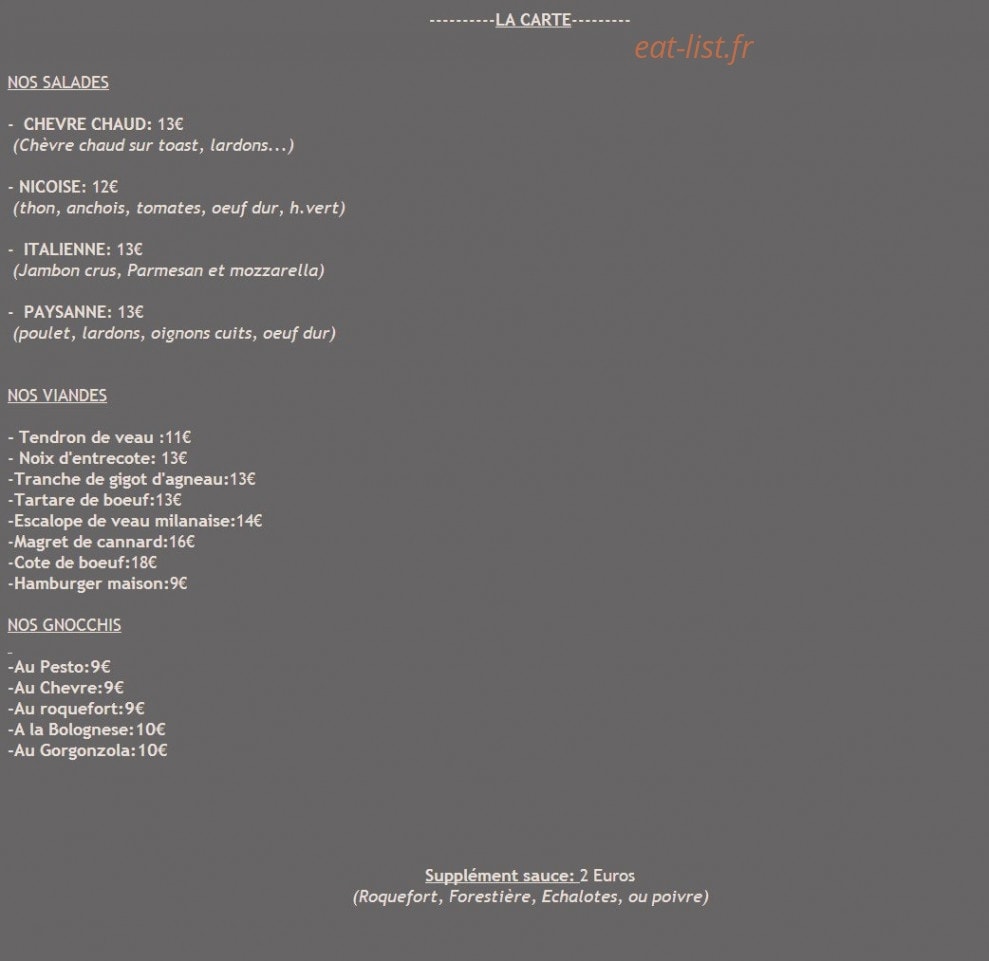 Le Cédrat Café — carte page 2