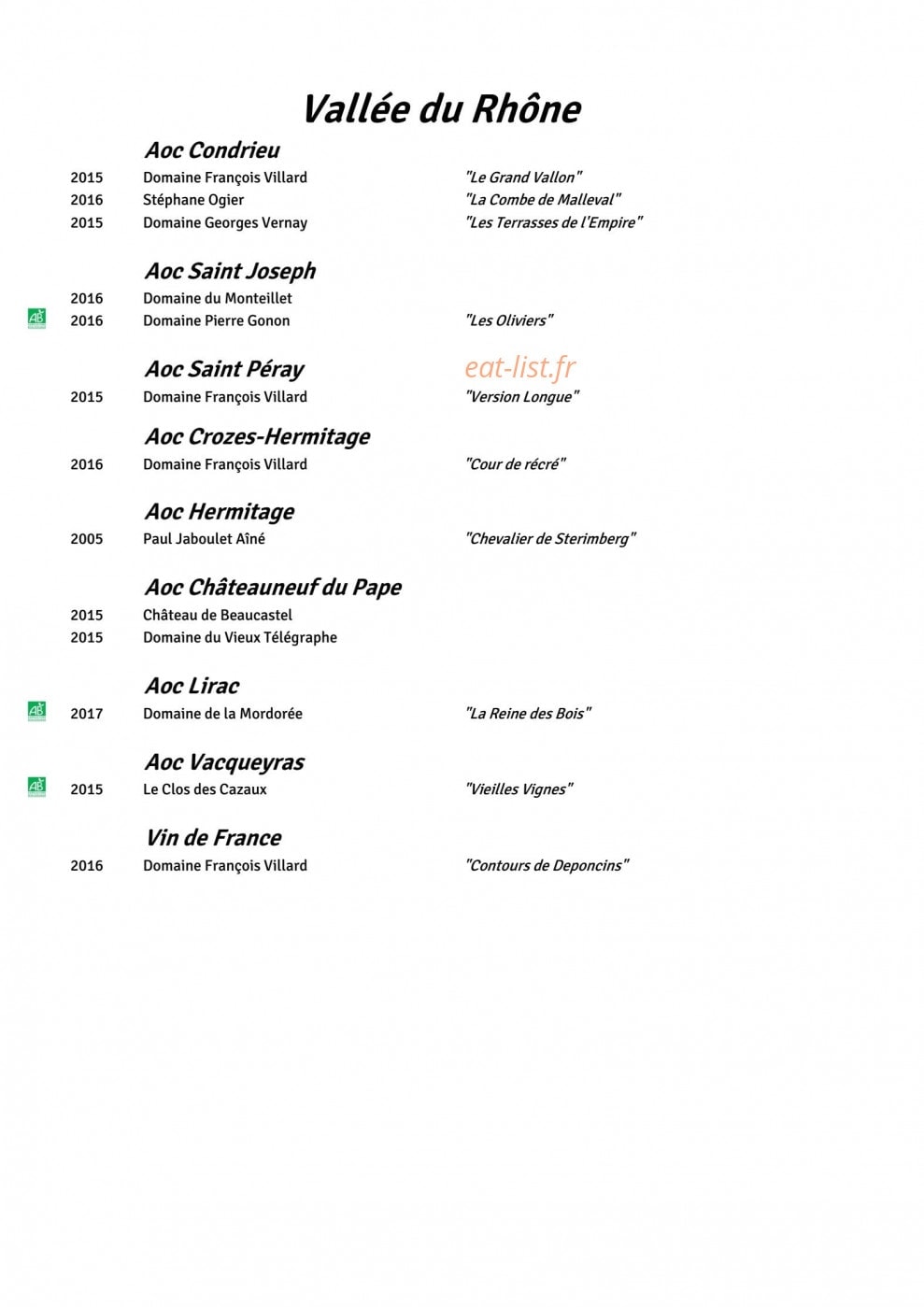 Le Mas Bottero — carte page 6