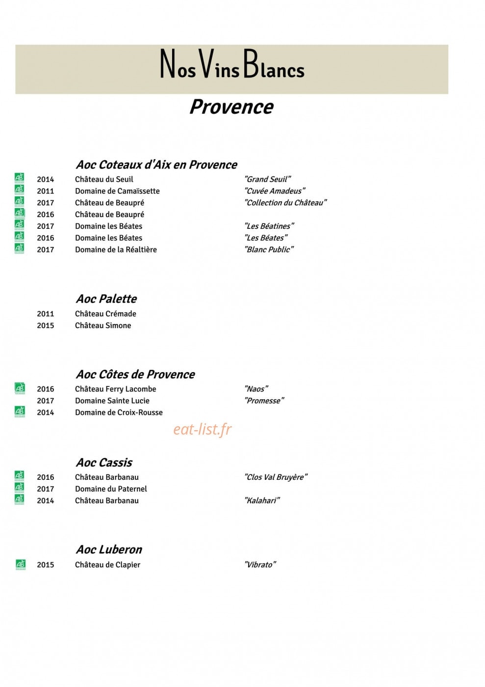 Le Mas Bottero — carte page 4