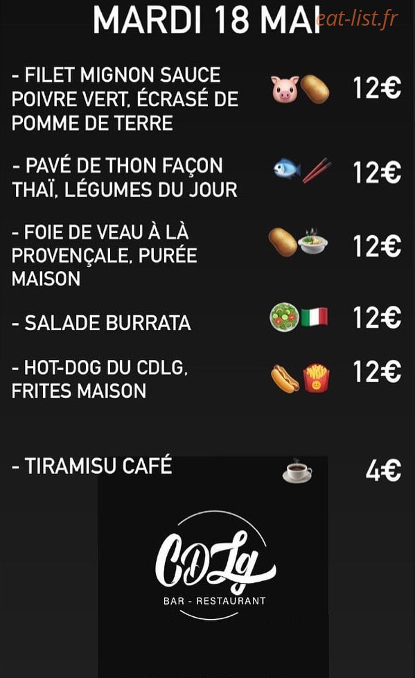 Café de la Gare — carte page 1