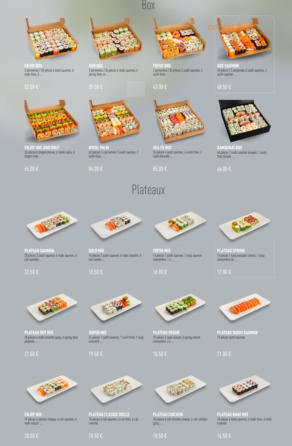 Enjoy Sushi — carte page 4