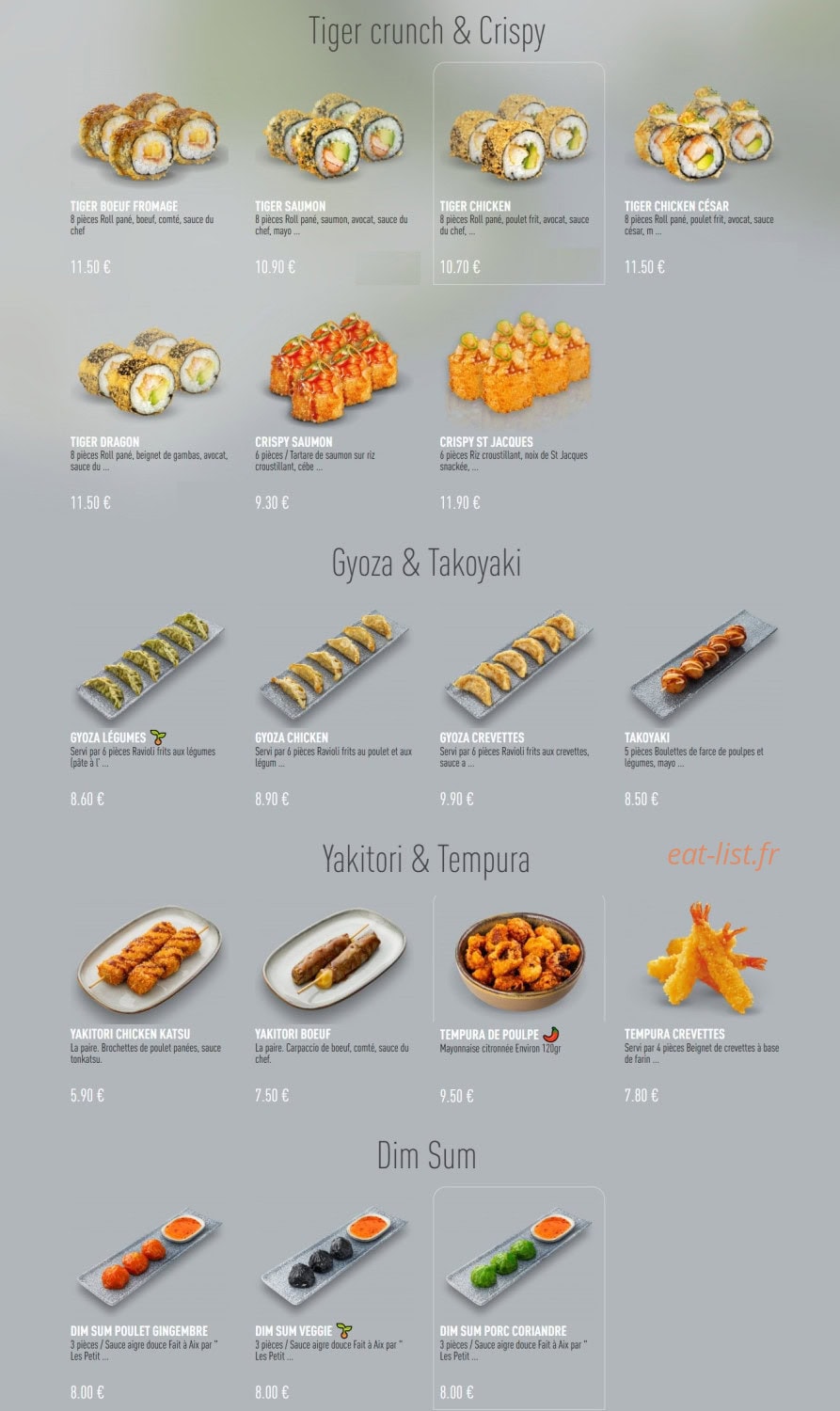 Enjoy Sushi — carte page 8