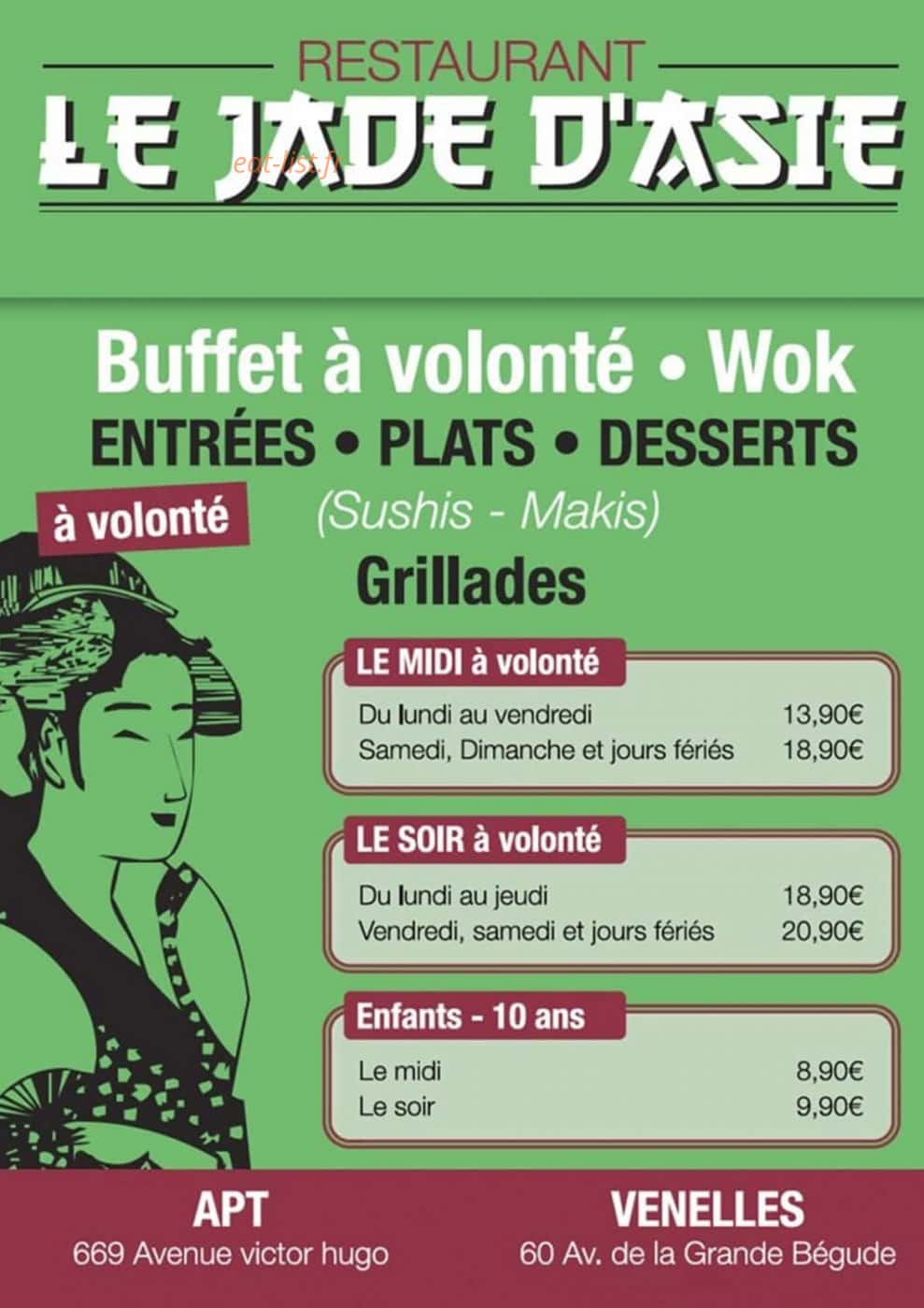 Le Jade D'asie — carte page 1