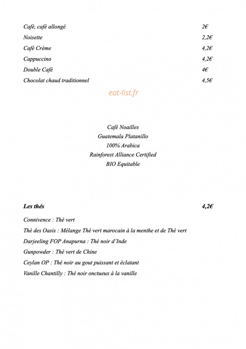 Restaurant George — carte page 8