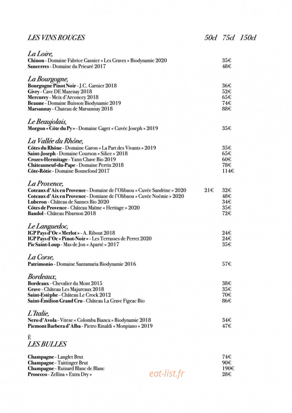 Restaurant George — carte page 16