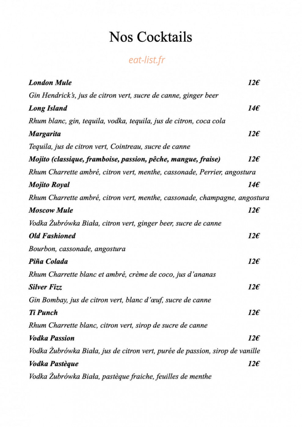 Restaurant George — carte page 14