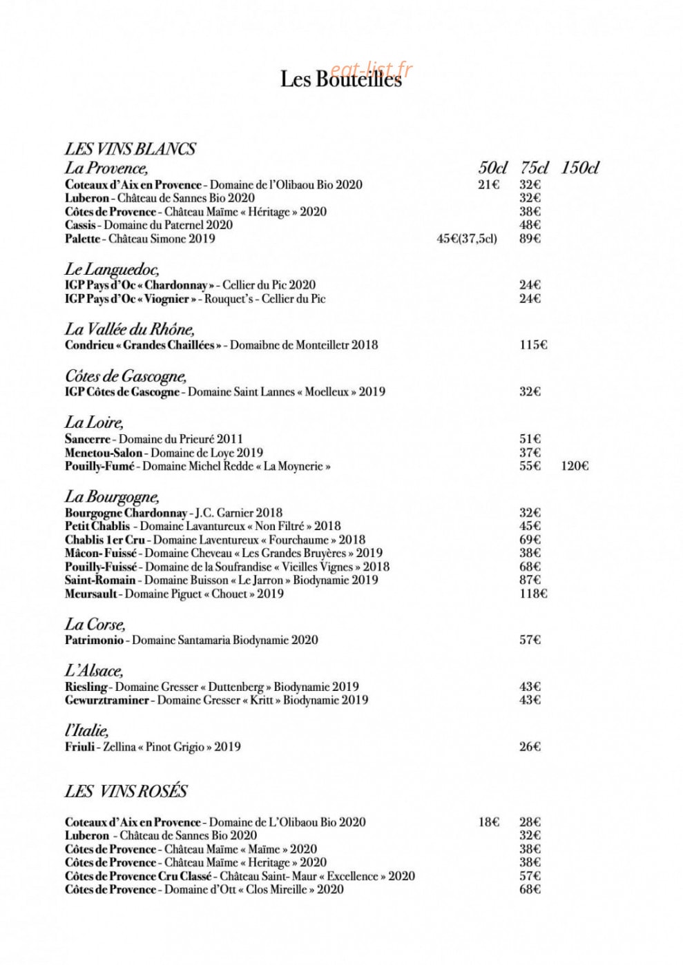 Restaurant George — carte page 15