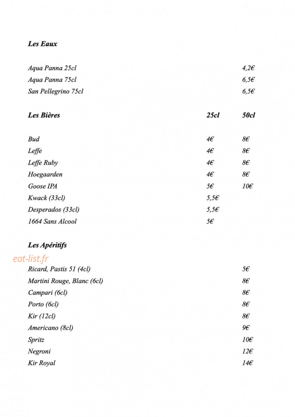 Restaurant George — carte page 10
