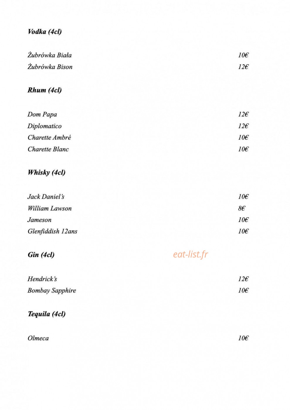 Restaurant George — carte page 11