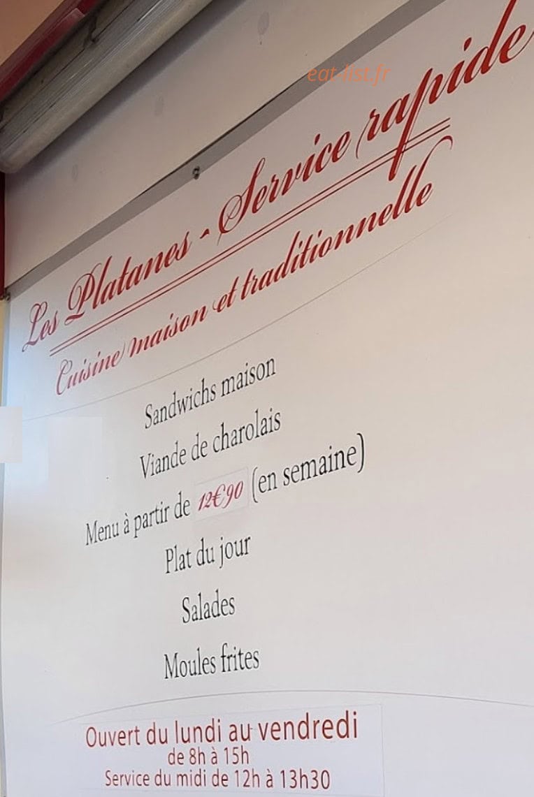 Restaurant Le 6 — carte page 1