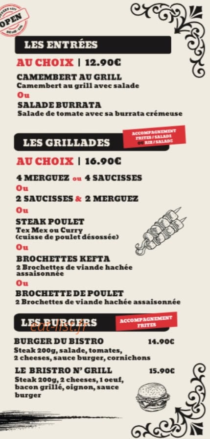 Bistrot & Gill — carte page 1