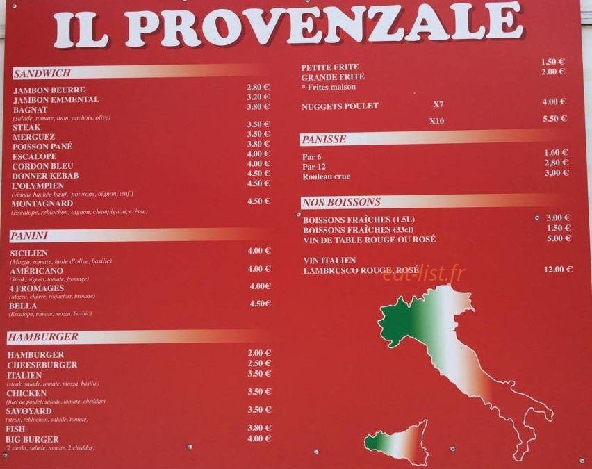 Il Provenzale — carte page 2