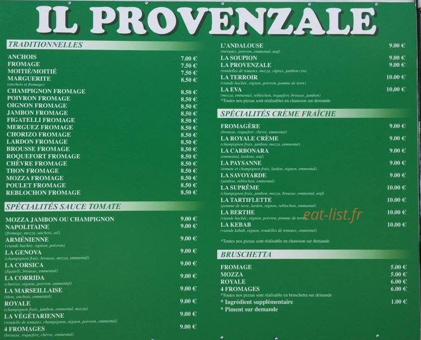 Il Provenzale — carte page 1
