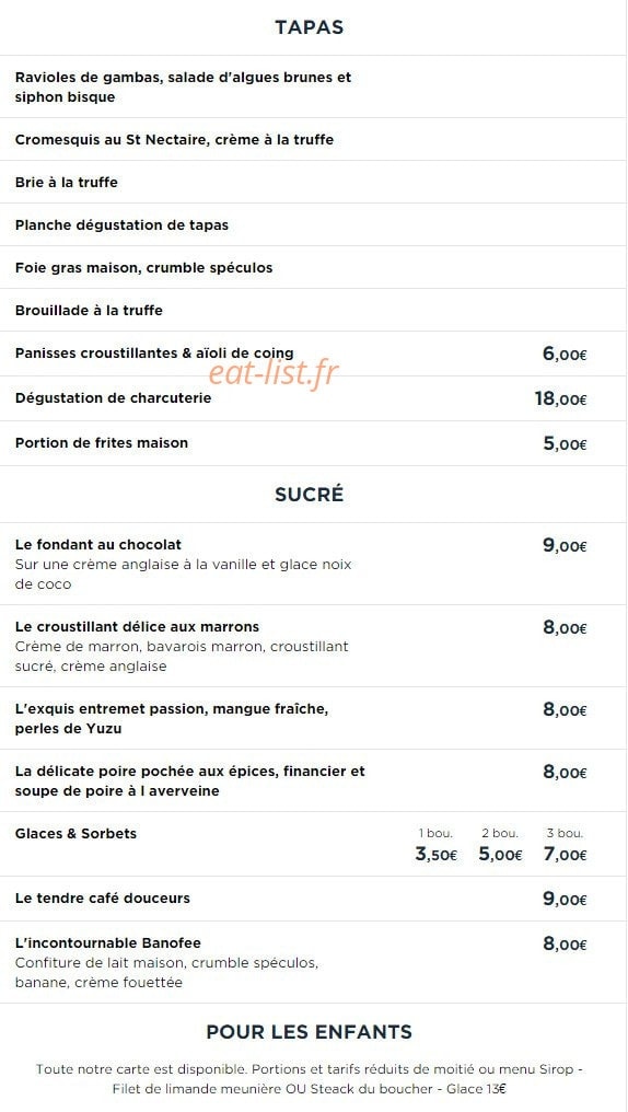 Les Michels Restaurant — carte page 2