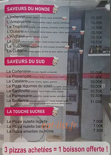 Louca Pizzas — carte page 3