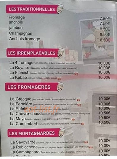 Louca Pizzas — carte page 2