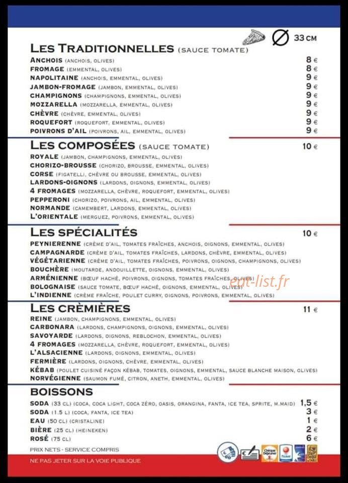 Pizza Palacio — carte page 2