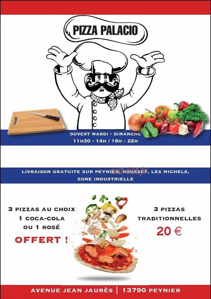 Pizza Palacio — carte page 1