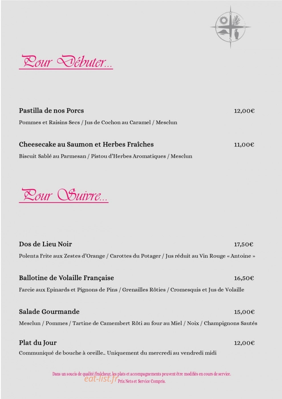 Domaine Terre de Mistral — carte page 1