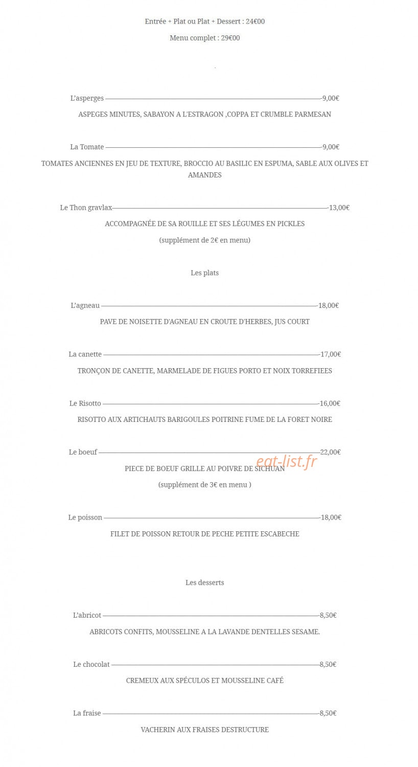 L'éveil du goût — carte page 1