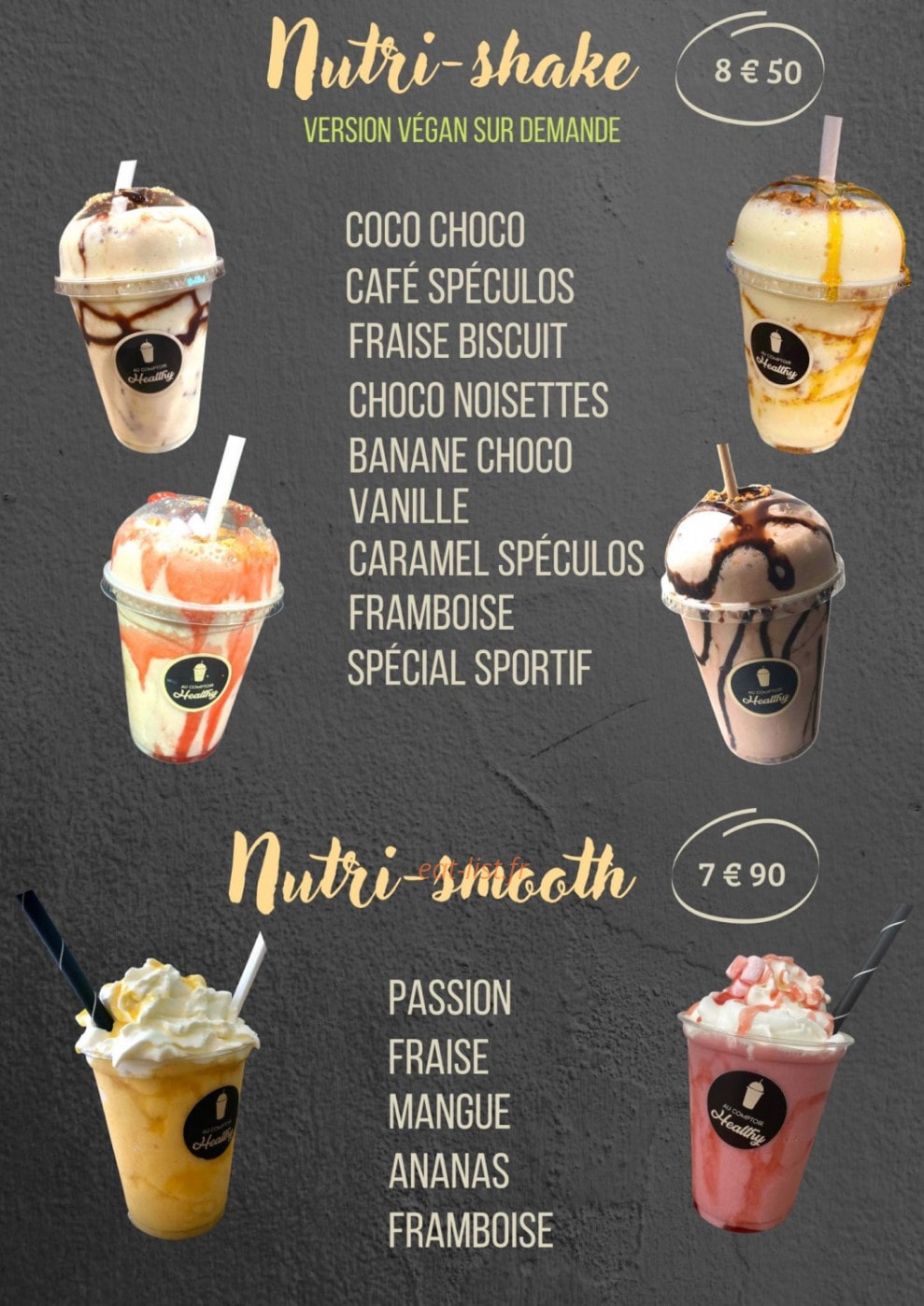Au Comptoir Healthy — carte page 2
