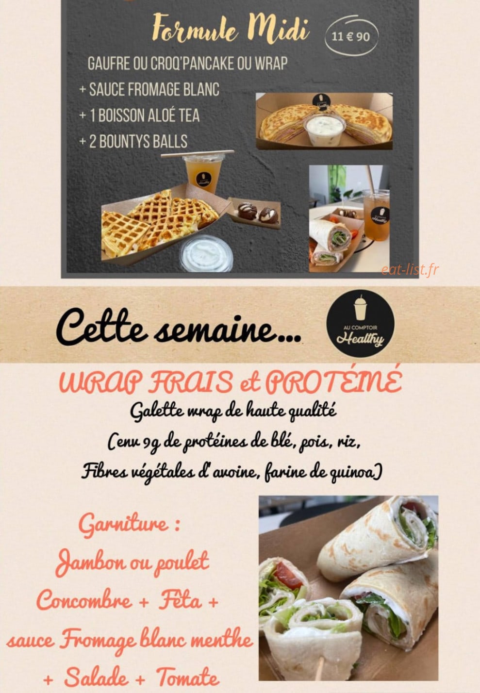 Au Comptoir Healthy — carte page 1